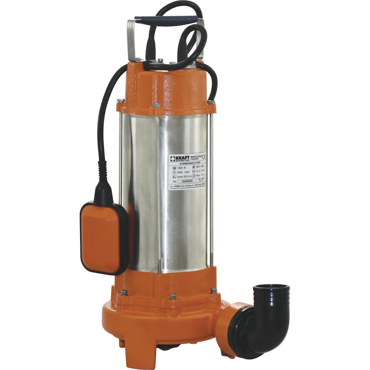 KRAFT: ΑΝΤΛΙΑ ΛΥΜΑΤΩΝ INOX ΜΕ ΚΟΠΤΗΡΑ 1800W (63562)